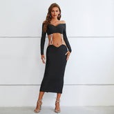 Off ShoulderDiamente Embellished Maxi Bandage Dress